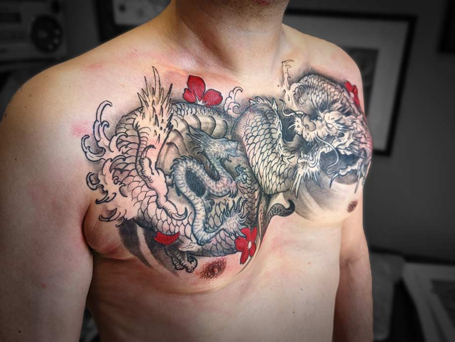 tattoo dragon chest